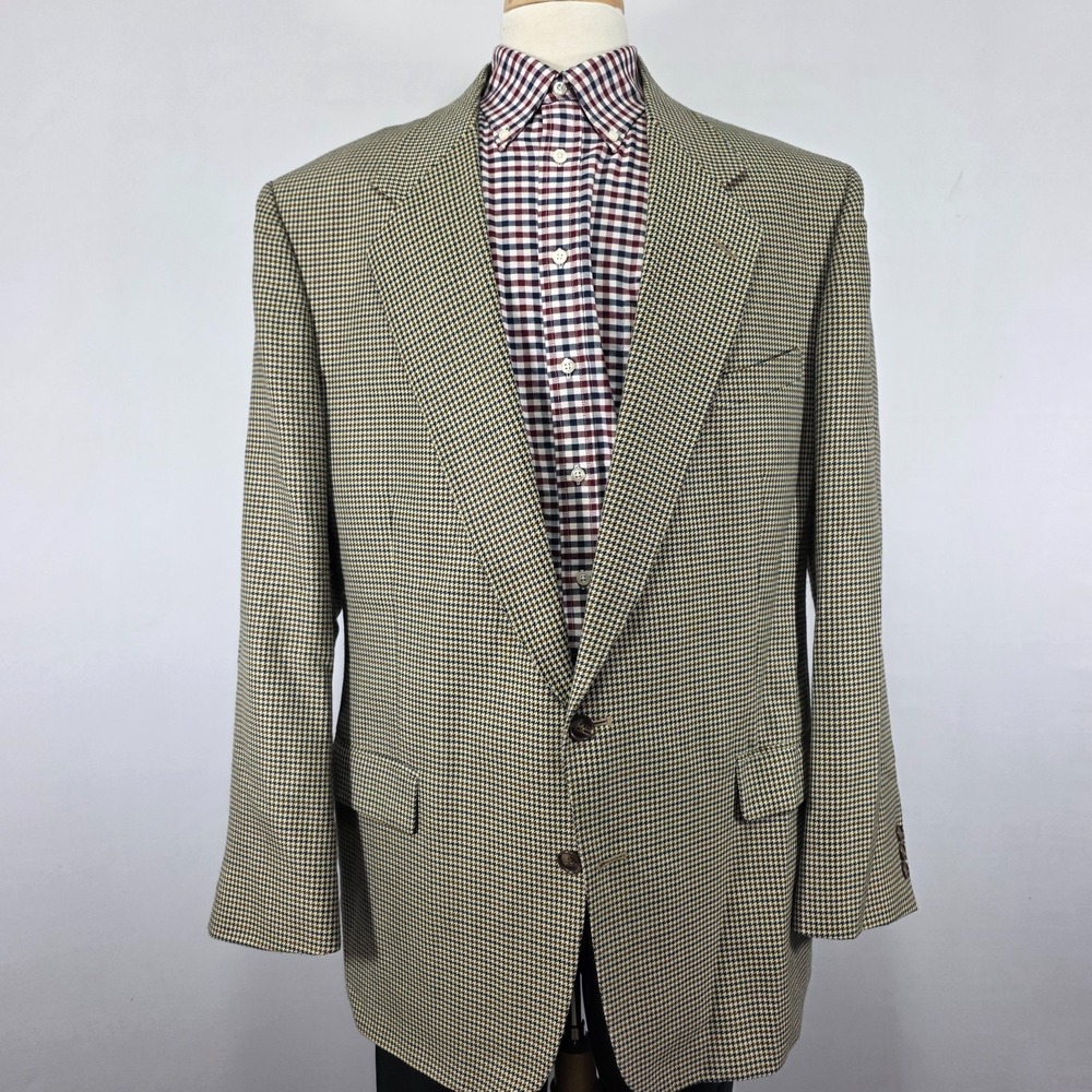 J.Riggings Men's Sport Coat Blazer‎ Two Button Multi-color Houndstooth Size 46L